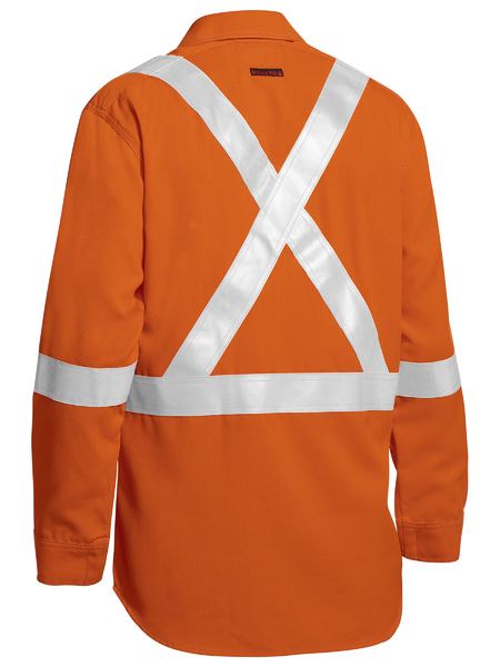 Bisley Tencate Tecasafe Plus Taped Hi Vis Closed Front Lightweight Fr Shirt - Long Sleeve (BSC8176T)