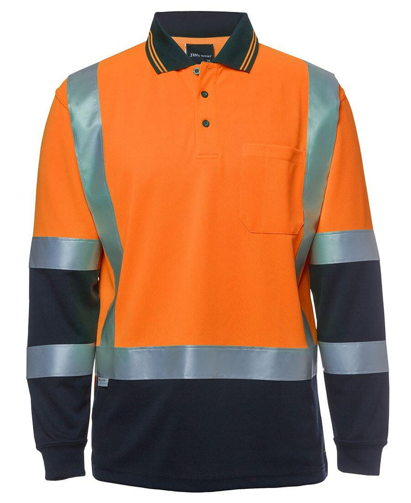 Jb's Hi Vis L/S D+N H Pattern Trad Polo (6DHL)