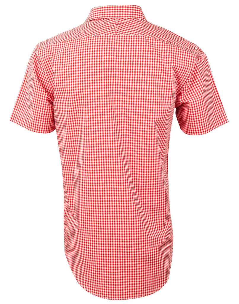 Winning Spirit  Men’s Gingham Check Short Sleeve Shirt (M7330S)