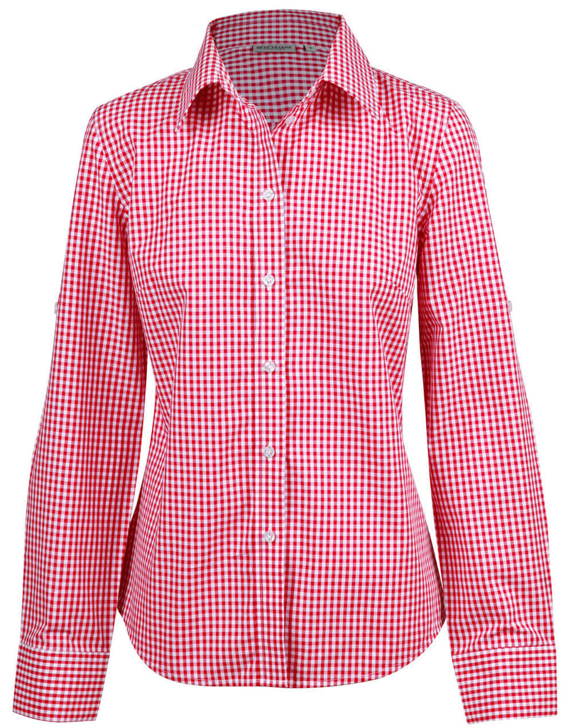 Winning Spirit Ladies’ Gingham Check Long Sleeve Shirt (M8300L)