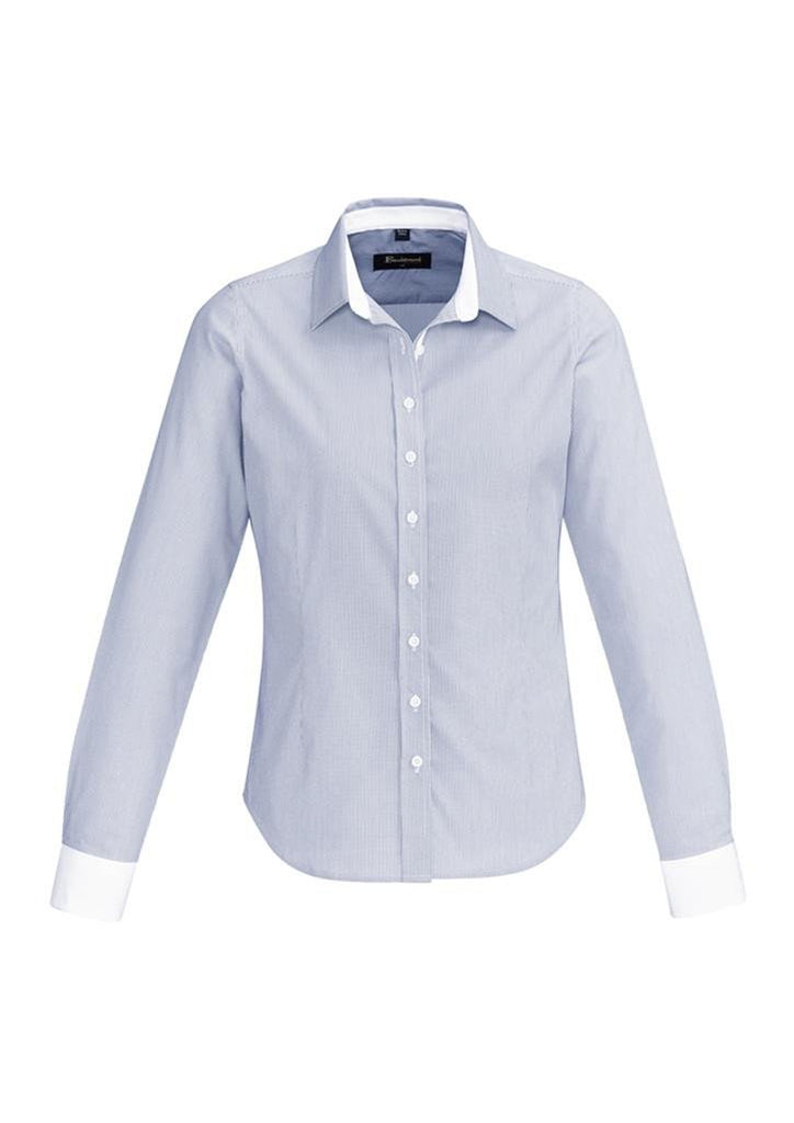 Biz Corporates-Biz Corporate Fifth Avenue Ladies Long Sleeve Shirt-Patriot Blue - Back / 4-Corporate Apparel Online - 9