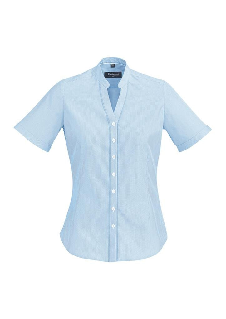 Biz Corporates-Biz Corporate Bordeaux Ladies Short Sleeve Shirt-Alaskan Blue / 4-Corporate Apparel Online - 2
