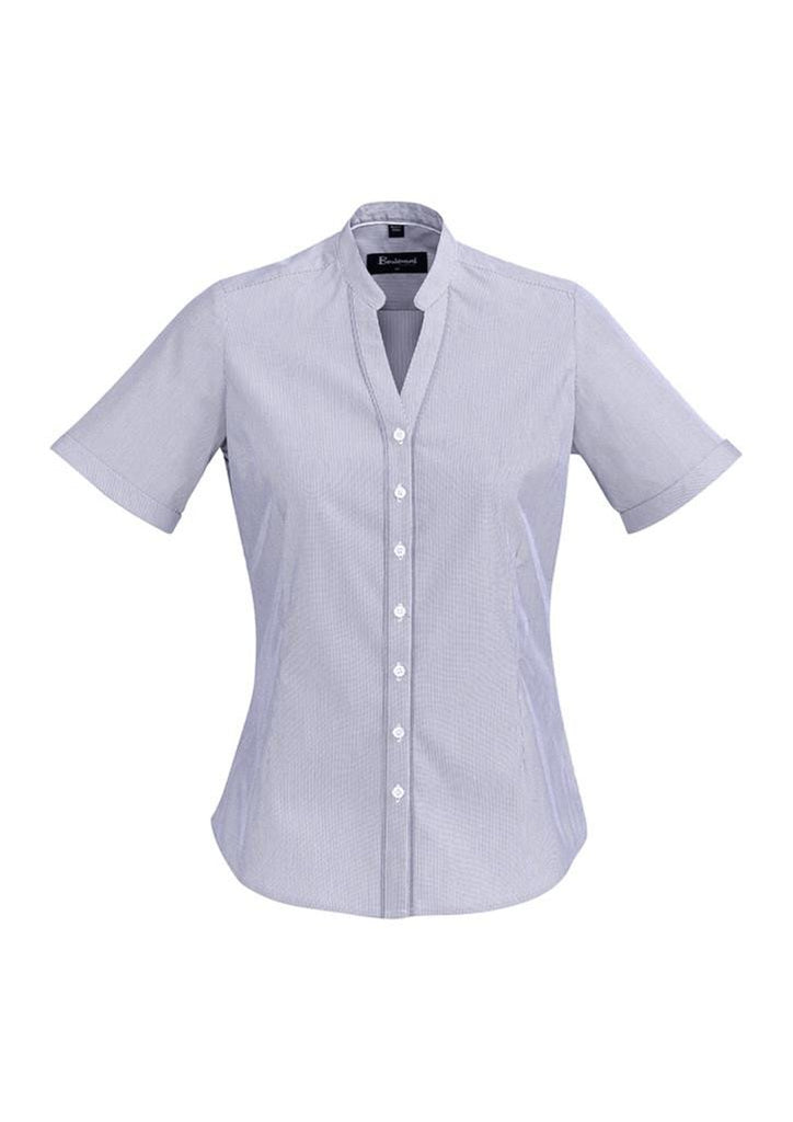 Biz Corporates-Biz Corporate Bordeaux Ladies Short Sleeve Shirt-Patriot Blue / 4-Corporate Apparel Online - 9