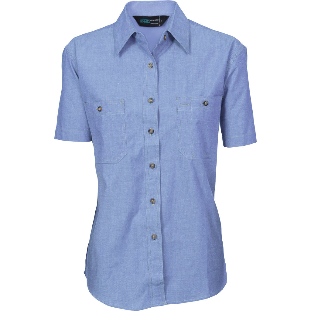 DNC Ladies Cotton S/S Chambray Shirt (4105)