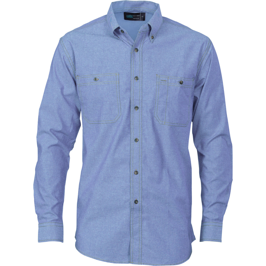 DNC Cotton Chambray L/S Shirt with Twin Pocket (4102)