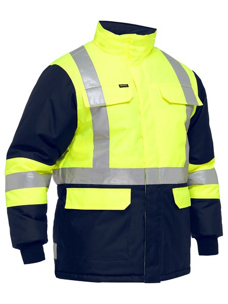 Bisley X taped two tone hi vis freezer jacket BJ6450T Budget Workwear