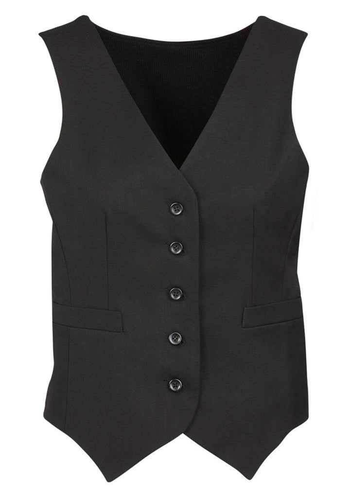 Biz Corporates Womens Cool Stretch Peaked Vest with Knitted Back (50111)