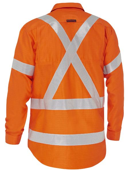 Bisley Apex 185 X Taped Biomotion Hi Vis FR Ripstop Vented Shirt (BS8439XT)