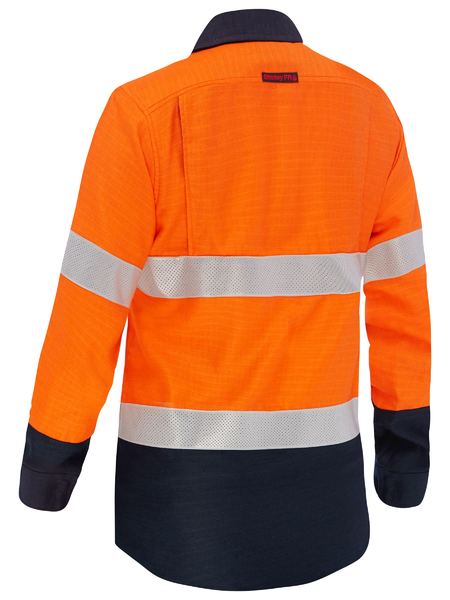 Bisley Apex 185 Women's Taped Hi Vis FR Vented Shirt (BL8438T)