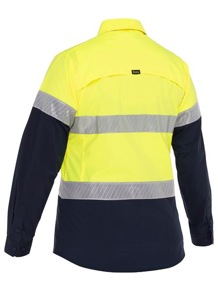 Bisley Women's X Airflow Hi Vis Taped Stretch Ripstop Shirt (BL6491T)