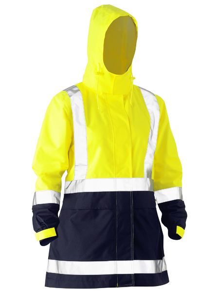 Bisley Women's Taped Hi Vis Recycled Rain Shell Jacket (BJL6766T)