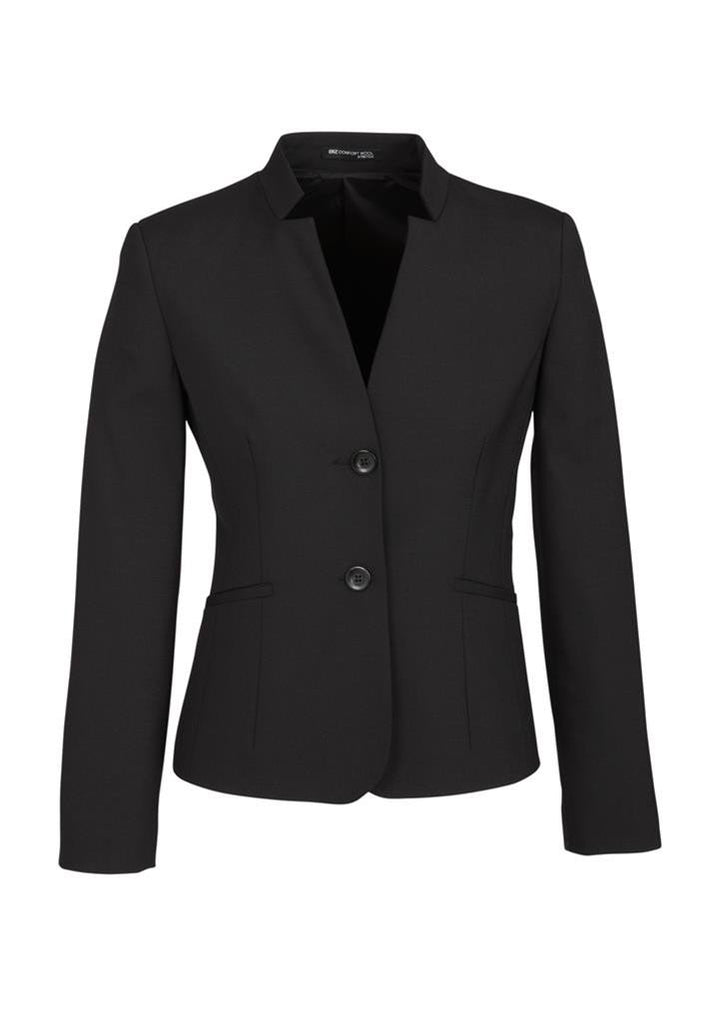 Biz Corporates Womens Comfort Wool Stretch Short Jacket with Reverse Lapel (64013)