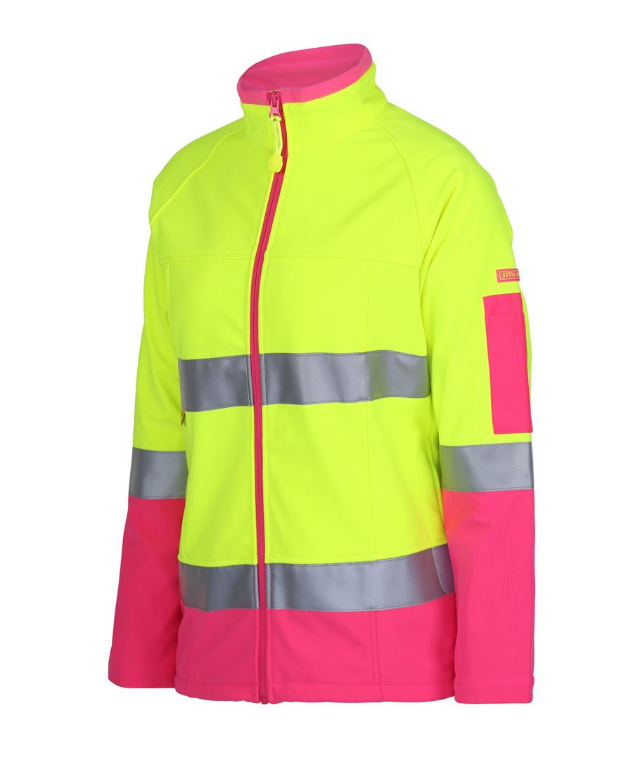 Jb's Ladies Hi Vis (D+N) Softshell Jacket with 3M Tape (6D4J1