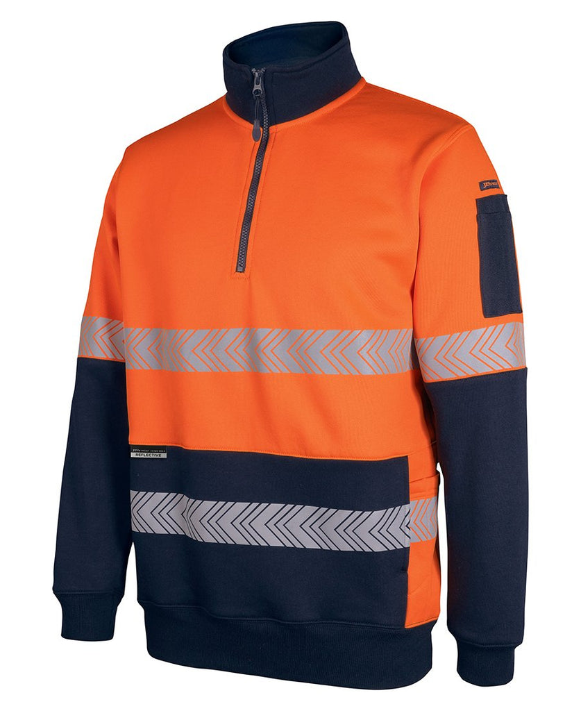 JB Hi Vis 330G 1/2 Zip Segmented Tape Fleece (6DPS)