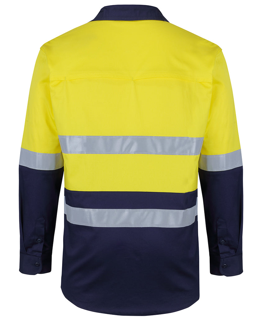 Jb's  Hi Vis (D+N) L/S Stretch Work Shirt With Tape