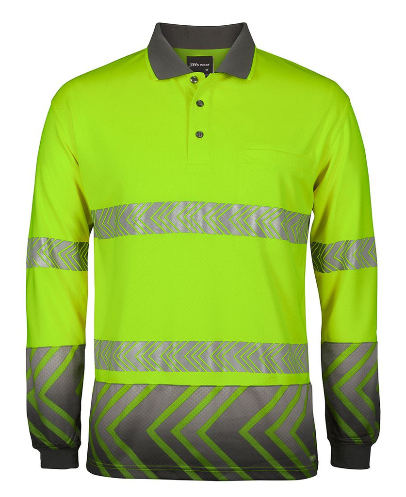 JB's Hi Vis L/S Arrow Sub Polo With Segmented Tape (6HAL)