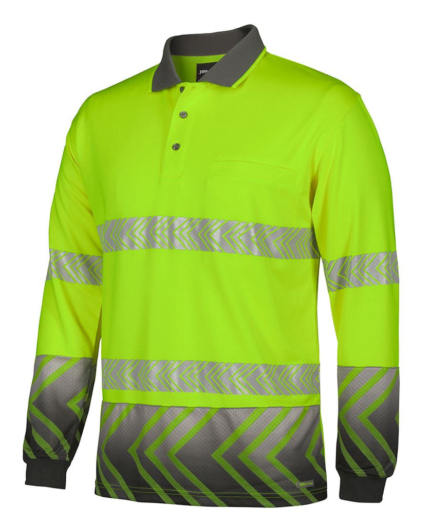 JB's Hi Vis L/S Arrow Sub Polo With Segmented Tape (6HAL)