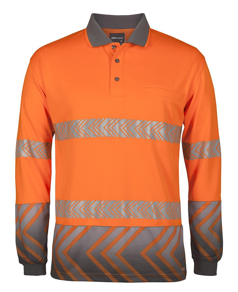 JB's Hi Vis L/S Arrow Sub Polo With Segmented Tape (6HAL)