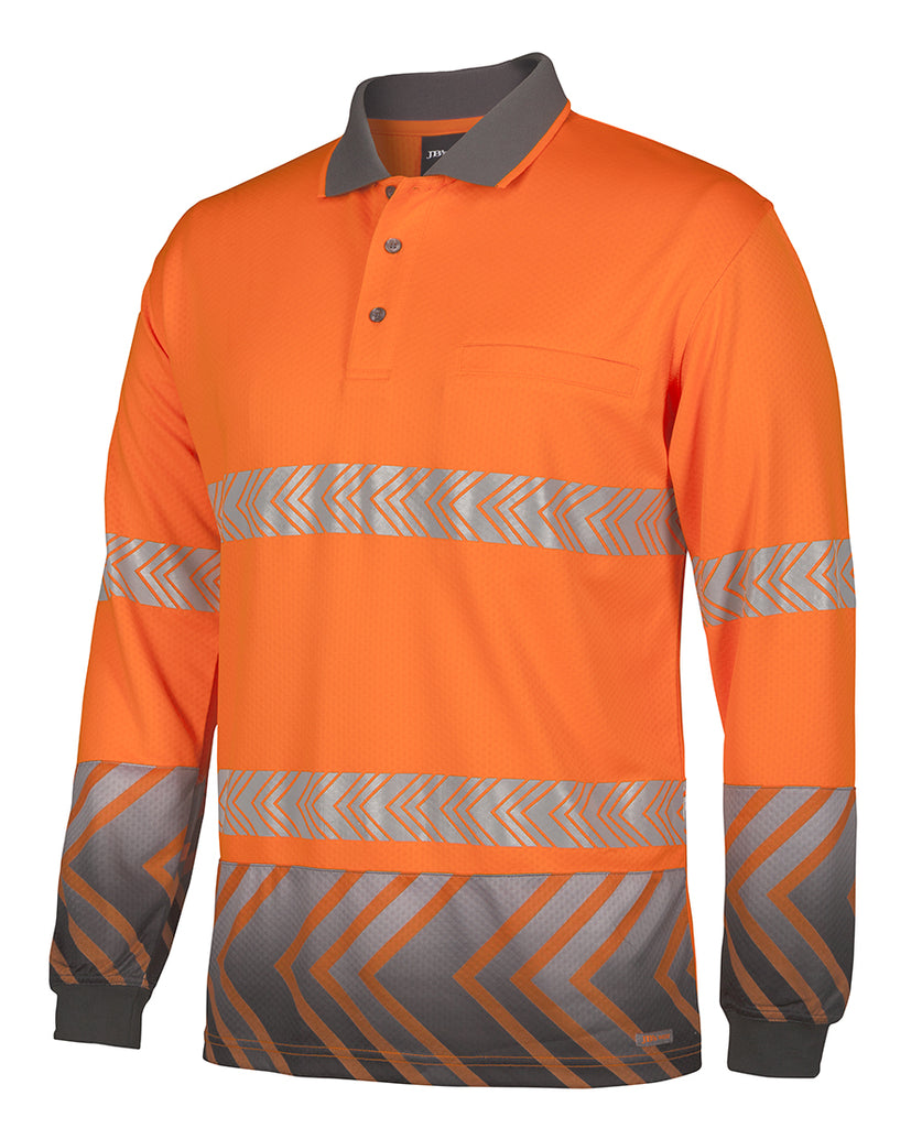 JB's Hi Vis L/S Arrow Sub Polo With Segmented Tape (6HAL)