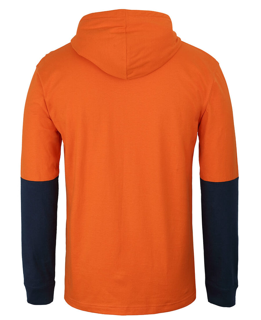 JB's Hi Vis L/S Cotton Tee With Hood (6HCTL)