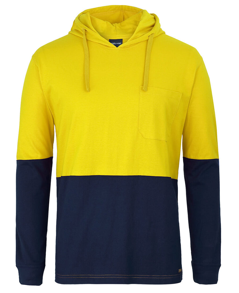 JB's Hi Vis L/S Cotton Tee With Hood (6HCTL)