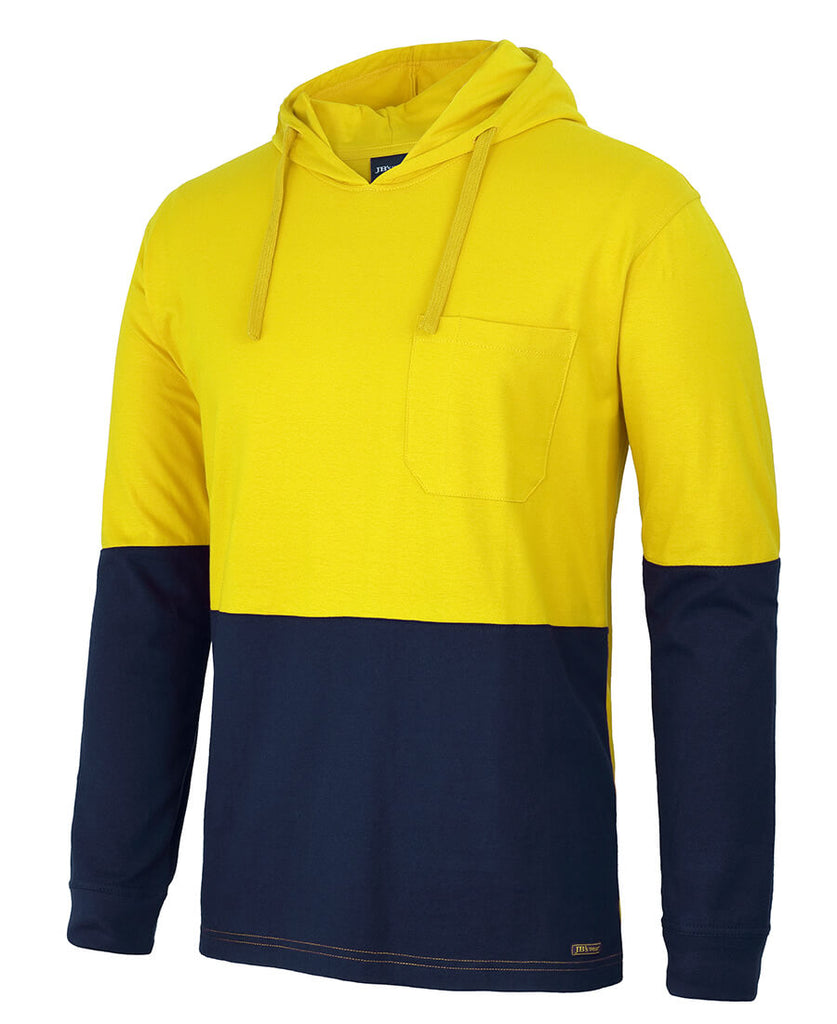 JB's Hi Vis L/S Cotton Tee With Hood (6HCTL)