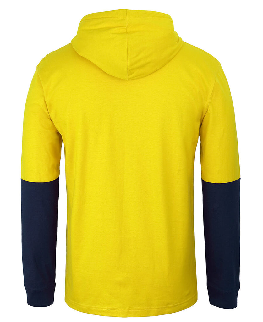 JB's Hi Vis L/S Cotton Tee With Hood (6HCTL)