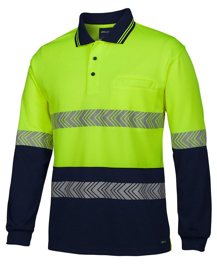 JB's Hi Vis L/S Segmented Tape Polo (6HLST)