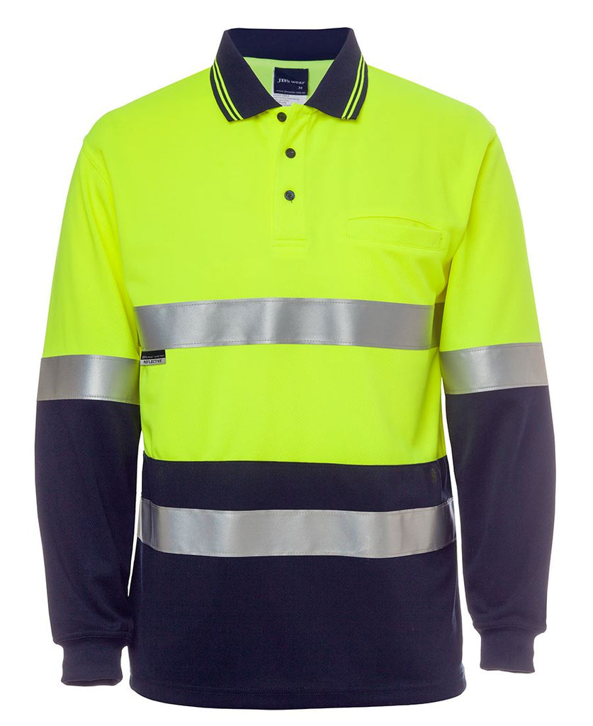 Jb's Hi Vis L/s (d+n) Cotton Back Polo - Adults (6HMCB)