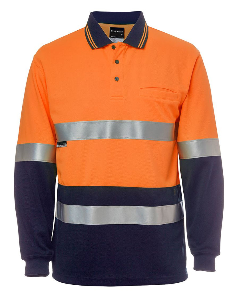 Jb's Hi Vis L/s (d+n) Cotton Back Polo - Adults (6HMCB)