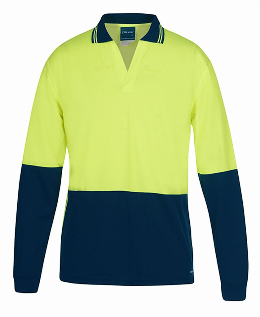 JB's Hi Vis L/S Non Button Polo (6HNBL)