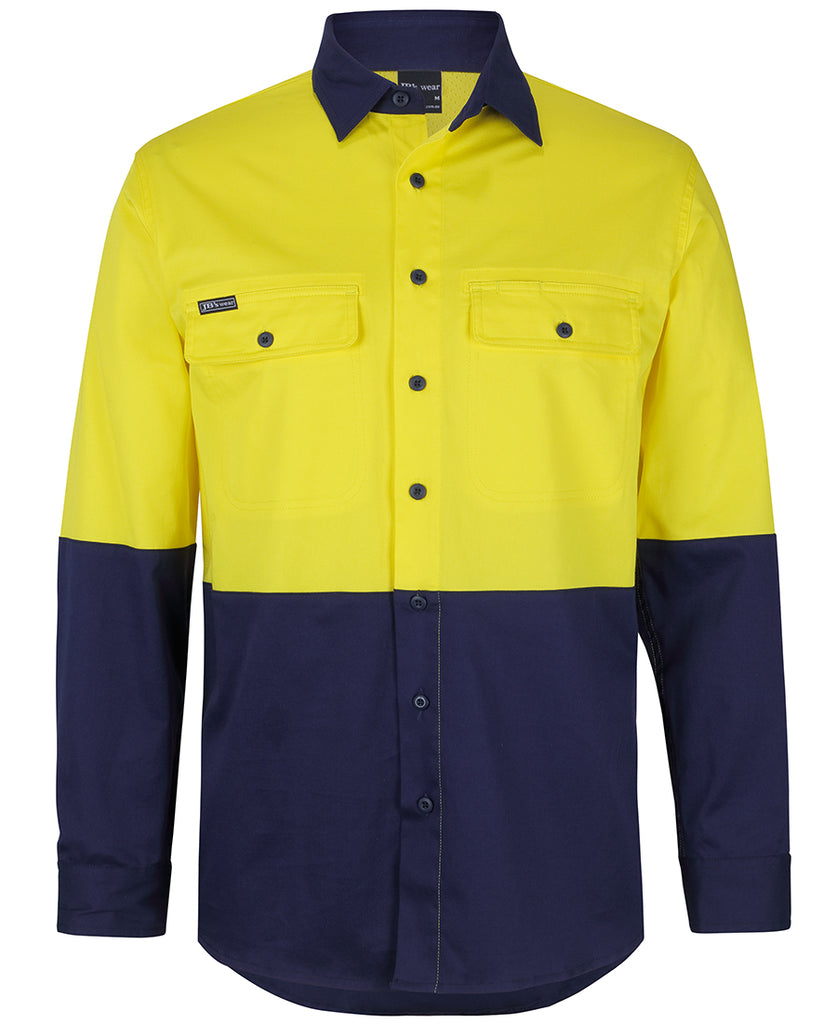 JB'S Hi Vis L/S Stretch Work Shirt 