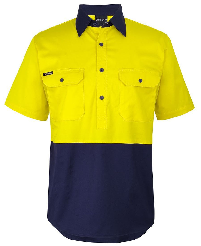 JB'S Hi Vis Close Front S/S 150G Work Shirt (6HVCW)