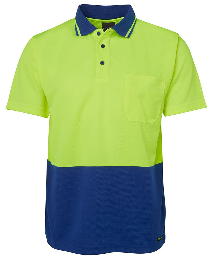 JB's Adults Hi Vis  Non Cuff Traditional Polo 2nd Color (6HVNC)