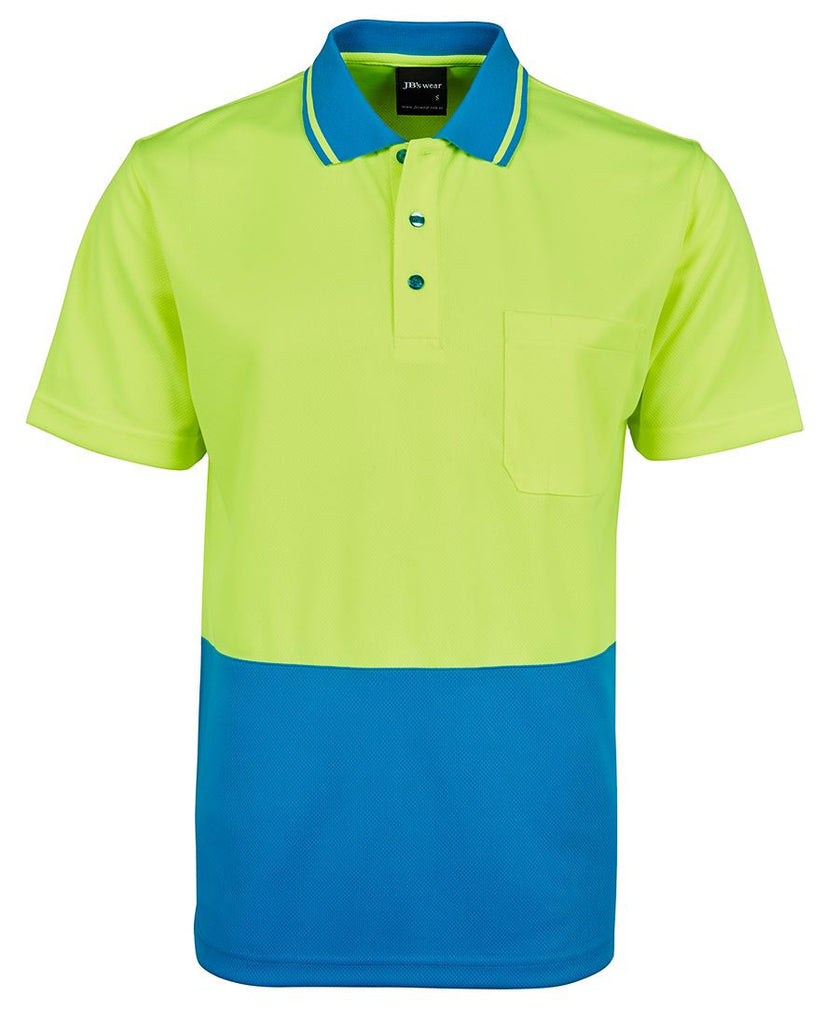 JB's Adults Hi Vis  Non Cuff Traditional Polo 2nd Color (6HVNC)