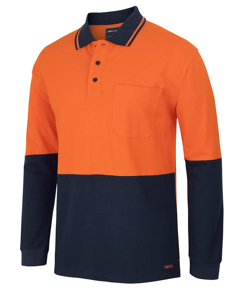 JB's Hi Vis L/S Cotton Pique Trad Polo (6HVQL)