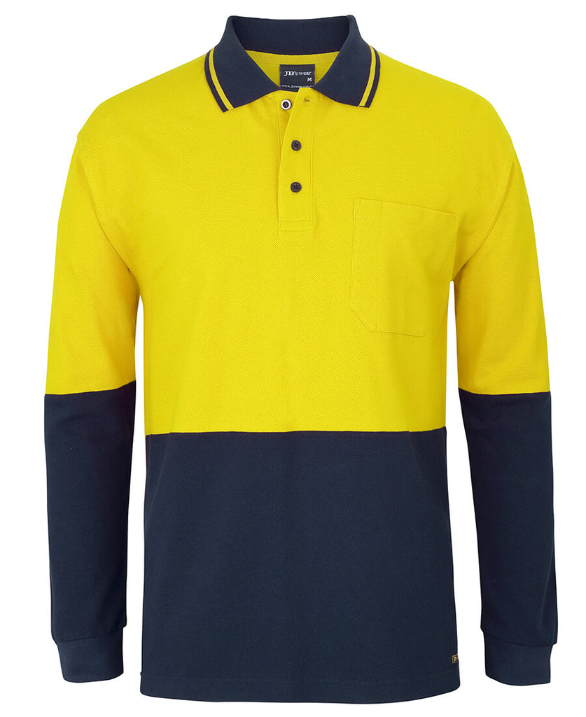 JB's Hi Vis L/S Cotton Pique Trad Polo (6HVQL)