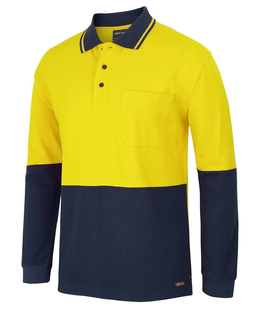 JB's Hi Vis L/S Cotton Pique Trad Polo (6HVQL)