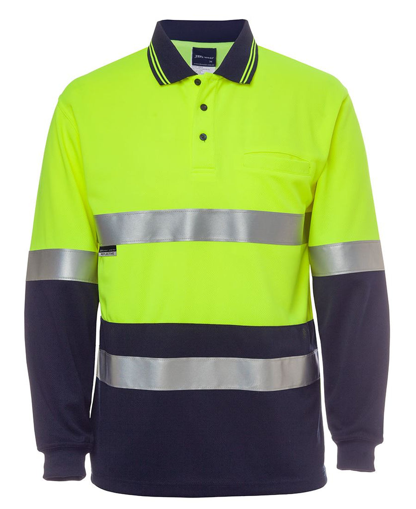 Jb's Hi Vis Long Sleeve (d+n) Traditional Polo - Adults (6HVSL)