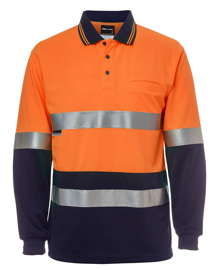 Jb's Hi Vis Long Sleeve (d+n) Traditional Polo - Adults (6HVSL)