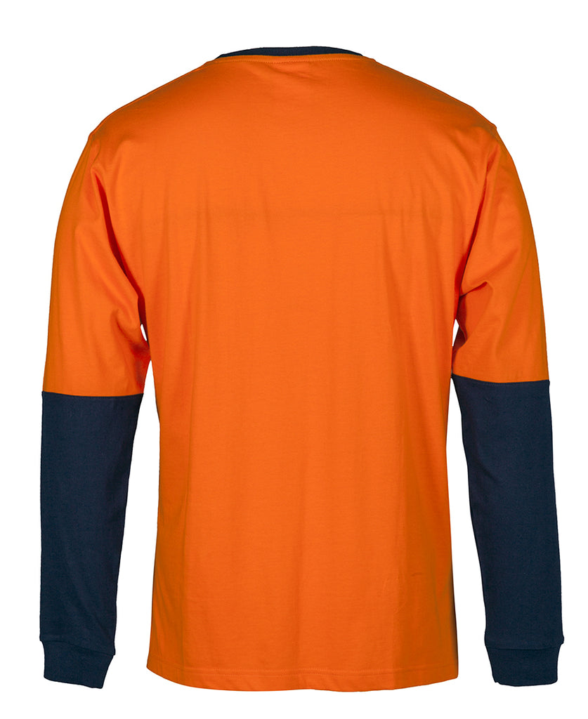 JB's Hi Vis L/S Crew Neck Cotton T-Shirt (6HVTN)