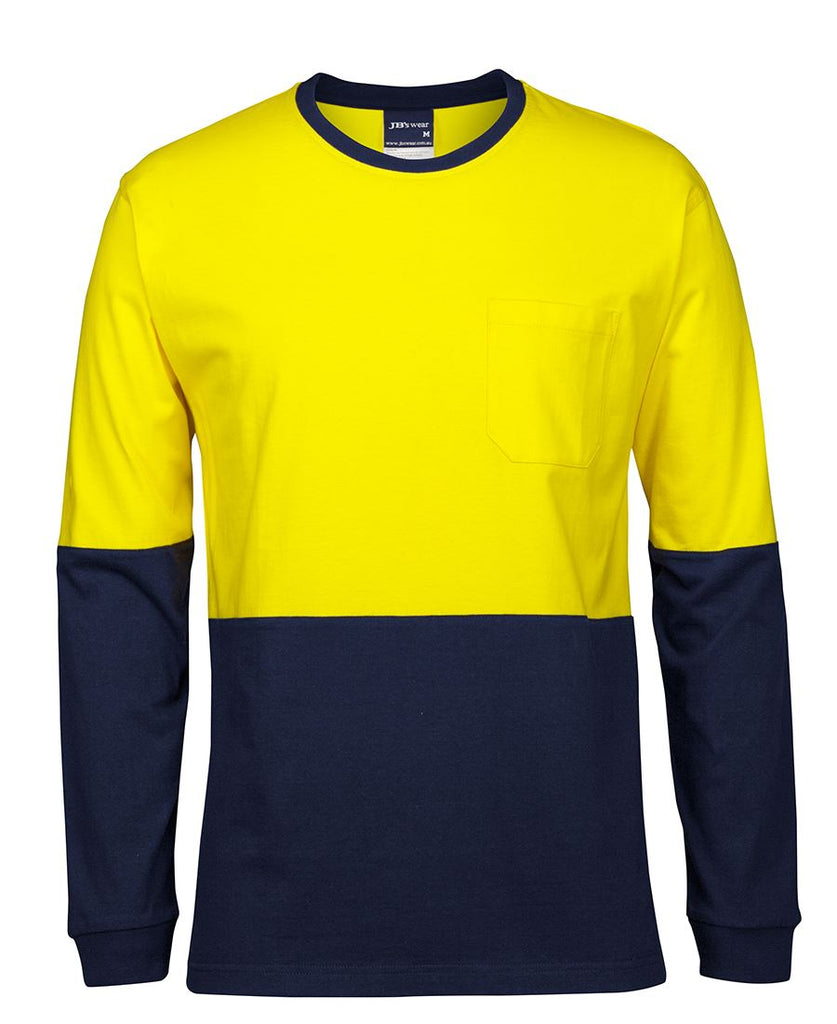 JB's Hi Vis L/S Crew Neck Cotton T-Shirt (6HVTN)