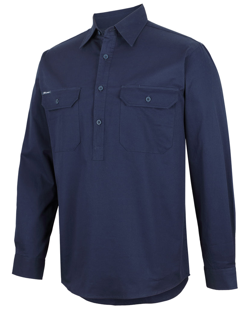 JB'S Hi Vis Close Front L/S 150G Work Shirt (6WLCF)