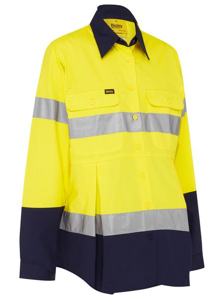 Bisley Women's Taped Hi Vis Maternity Drill Shirt (BLM6456T)