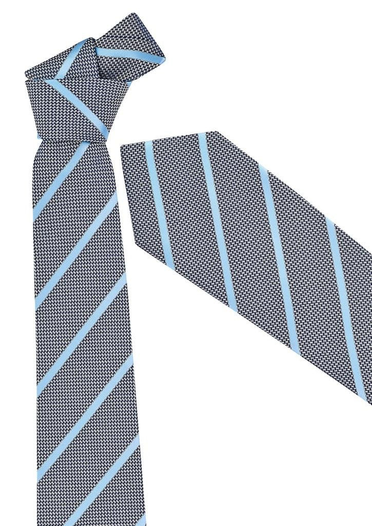 Biz Corporates-Biz Corporates Mens Single Contrast Stripe Tie-Alaskan Blue-Corporate Apparel Online - 2