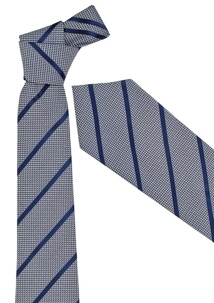 Biz Corporates-Biz Corporates Mens Single Contrast Stripe Tie-Patriot Blue-Corporate Apparel Online - 5