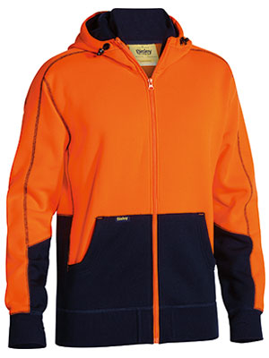 Bisley Hi Vis Zip Front Fleece Hoodie BK6819 Budget Workwear