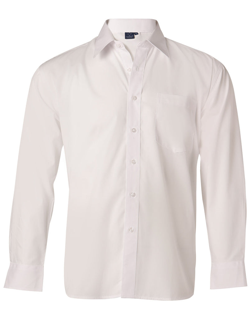 Winning Spirit Men's Poplin Long Sleeve Business Shirt (BS01L)