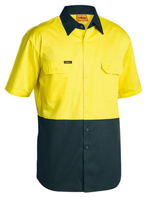 Bisley Hi Vis Cool Lightweight Drill Shirt - Short Sleeve (BS1895)