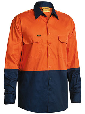 Bisley Hi Vis Cool Lightweight Drill Shirt- Long Sleeve (BS6895)